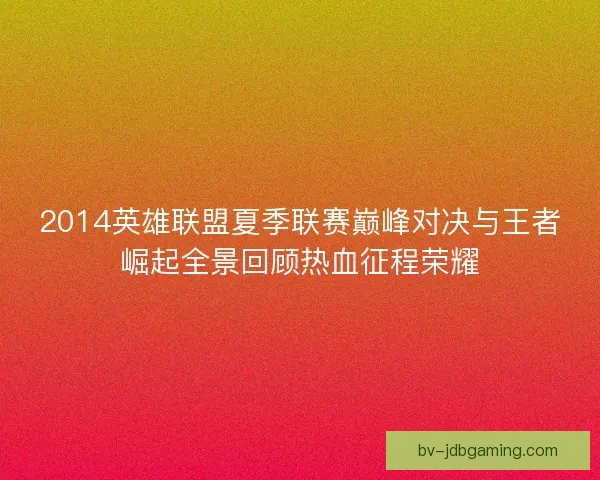 2014英雄联盟夏季联赛巅峰对决与王者崛起全景回顾热血征程荣耀